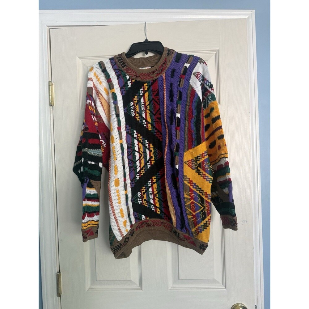 Vintage COOGI Australia Sweater Mens M 100% Mercerised Cotton 3D Knit